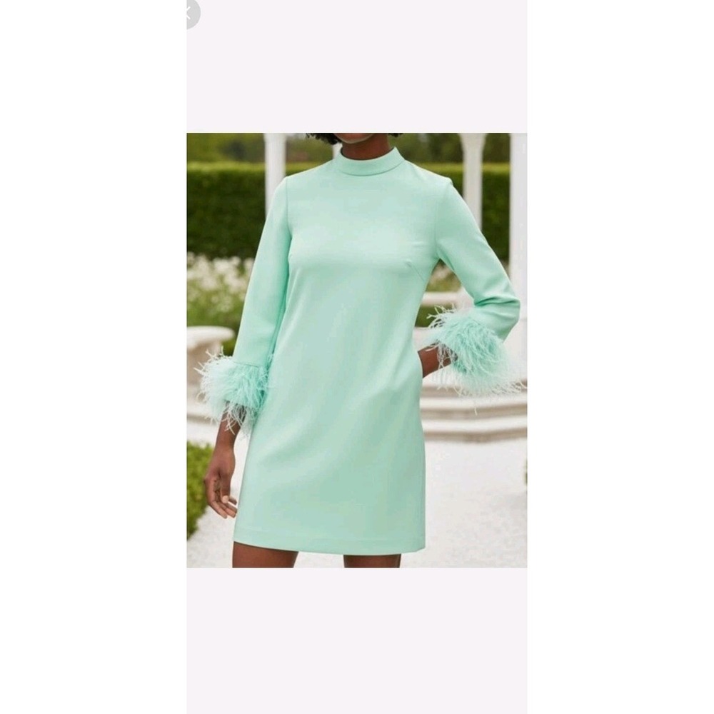 NWT Tuckernuck Ellie Feather Mod Retro Disco Dress Mint Green Sz XL Hippie